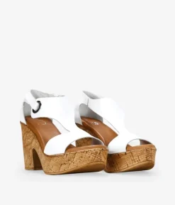 Bosanova Sandales À Talons | Chaussures En Cuir | Sandales blanc en cuir