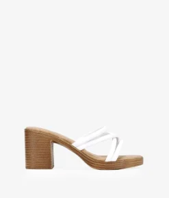 Bosanova Sandales À Talons | Sandales blanches à talon effet bois