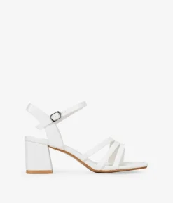 Bosanova Sandales À Talons | Chaussures De Fête | Sandales blanches à talon large
