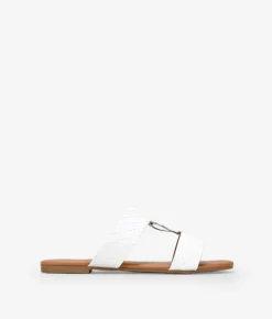 Bosanova Sandales Plates | Sandales blanches avec tressage