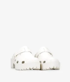 Bosanova Sabots | Plateformes | Sandales caoutchoutées blanches avec plateforme et deux brides