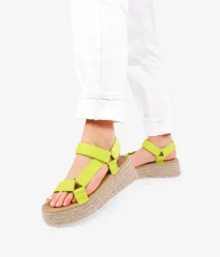 Bosanova Sandales De Sport | Sandales Plateformes | Sandales citron vert avec alfa