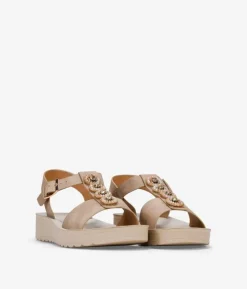 Bosanova Sandales Compensées | Sandales compensées beiges avec strass