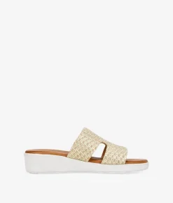 Bosanova Sandales Compensées | Chaussures En Cuir | Sandales compensées en cuir doré