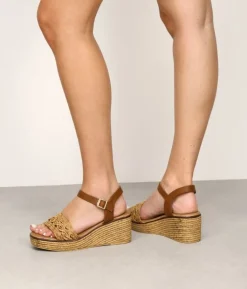 Bosanova Sandales Spartiates | Sandales Compensées | Sandales compensées en cuir avec fermeture à boucle