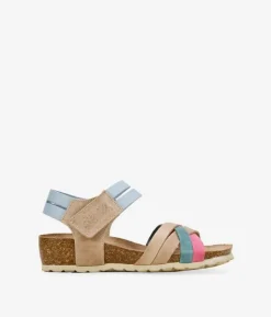 Bosanova Sandales Compensées | Chaussures En Cuir | Sandales compensées en cuir multicolore