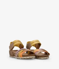 Bosanova Sandales Compensées | Chaussures En Cuir | Sandales compensées en cuir multicolore