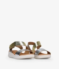Bosanova Sandales Compensées | Chaussures En Cuir | Sandales compensées en cuir métallisé