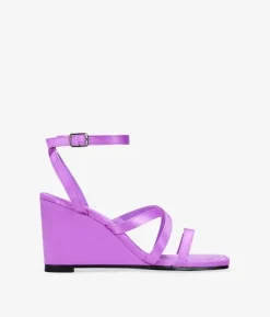 Bosanova Sandales Compensées | Sandales compensées en satin lilas