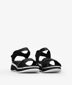 Bosanova Sandales Compensées | Sandales De Sport | Sandales compensées et plateforme en cuir noir