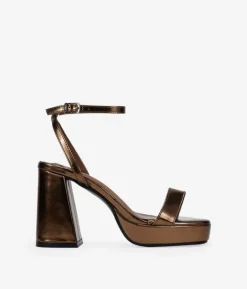 Bosanova Sandales À Talons | Chaussures De Fête | Sandales de fête marron à talons larges