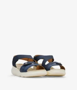 Bosanova Sandales Compensées | Sandales De Sport | Sandales de sport bleues avec fermeture velcro