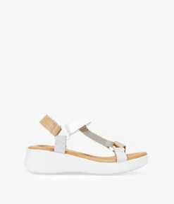 Bosanova Sandales Compensées | Sandales De Sport | Sandales de sport en cuir beige