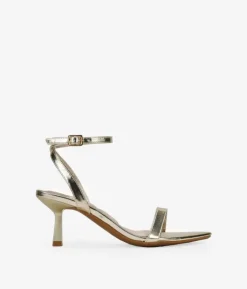 Bosanova Sandales À Talons | Chaussures De Fête | Sandales dorées à petit talon et bout pointu