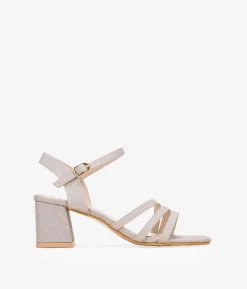 Bosanova Sandales À Talons | Chaussures De Fête | Sandales dorées à talons larges
