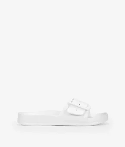 Bosanova Tongs | Sandales Plates | Sandales en caoutchouc blanc avec boucle