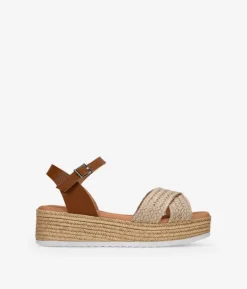 Bosanova Sandales Compensées | Chaussures En Cuir | Sandales en cuir avec plateforme compensée et sparte
