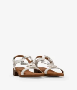 Bosanova Sandales Plates | Sandales À Talons | Sandales en cuir beige à petit talon