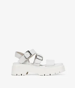 Bosanova Chaussures En Cuir | Sandales en cuir beige à plateforme