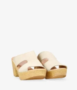 Bosanova Sandales Spartiates | Sandales À Talons | Sandales en cuir beige à talon
