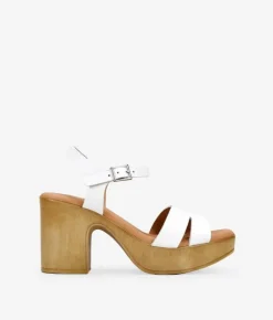 Bosanova Sandales À Talons | Chaussures En Cuir | Sandales en cuir blanc à talon