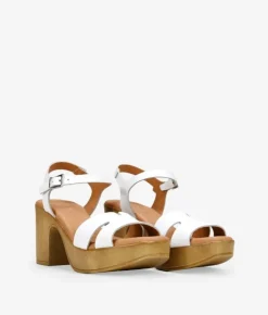 Bosanova Sandales À Talons | Chaussures En Cuir | Sandales en cuir blanc à talon