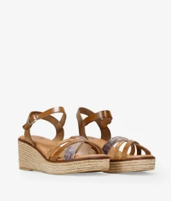 Bosanova Sandales Compensées | Chaussures En Cuir | Sandales en cuir marron