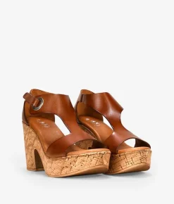 Bosanova Sandales À Talons | Chaussures En Cuir | Sandales en cuir marron à talon