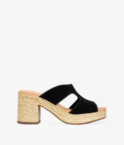 Bosanova Sandales Spartiates | Sandales À Talons | Sandales en cuir noir à talon