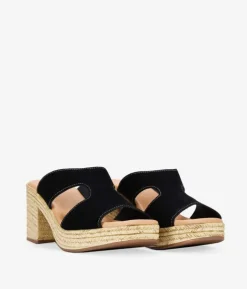 Bosanova Sandales Spartiates | Sandales À Talons | Sandales en cuir noir à talon