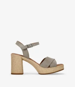 Bosanova Sandales Spartiates | Sandales À Talons | Sandales en cuir taupe à talon effet sparte