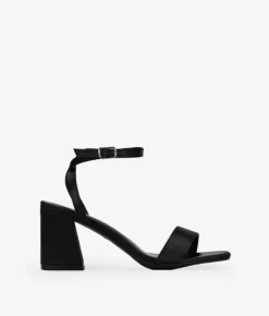 Bosanova Sandales À Talons | Chaussures De Fête | Sandales en satin noir