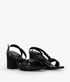 Bosanova Sandales À Talons | Chaussures De Fête | Sandales en satin noir
