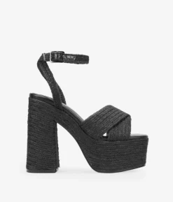 Bosanova Sandales Spartiates | Sandales À Talons | Sandales en sparte noir à talon XXL