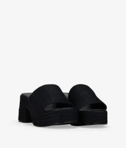 Bosanova Sandales Spartiates | Sandales À Talons | Sandales en sparte noires à plateforme et talon