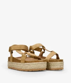 Bosanova Sandales Spartiates | Sandales De Sport | Sandales marron avec herbe sparte et velcro