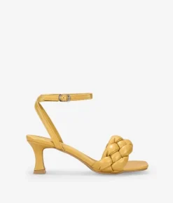 Bosanova Sandales À Talons | Chaussures De Fête | Sandales matelassées jaunes à talon