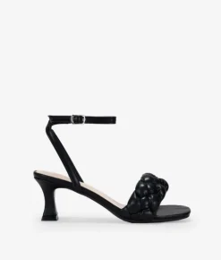 Bosanova Sandales À Talons | Chaussures De Fête | Sandales matelassées noires à talon