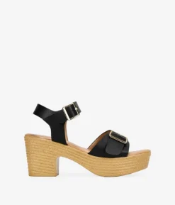 Bosanova Sandales Spartiates | Sandales À Talons | Sandales noires à boucles et talon