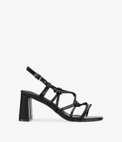 Bosanova Sandales À Talons | Chaussures De Fête | Sandales noires à cordes