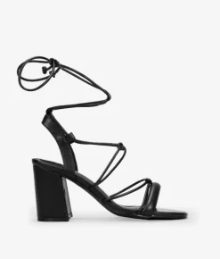 Bosanova Sandales À Talons | Chaussures De Fête | Sandales noires à ficelles