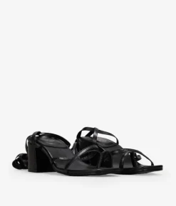 Bosanova Sandales À Talons | Chaussures De Fête | Sandales noires à ficelles