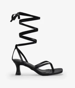 Bosanova Sandales À Talons | Chaussures De Fête | Sandales noires à ficelles