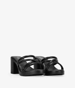 Bosanova Sandales À Talons | Sandales noires à talon effet bois