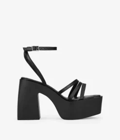 Bosanova Sandales À Talons | Sandales Plateformes | Sandales noires à talon et plateforme