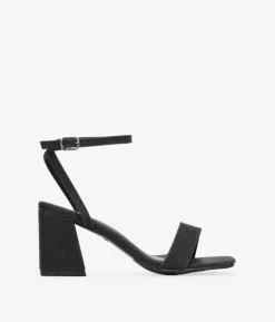 Bosanova Sandales À Talons | Chaussures De Fête | Sandales noires à talon large avec bracelet à la cheville