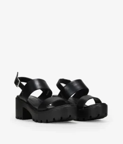 Bosanova Sandales À Talons | Chaussures De Fête | Sandales noires à talon large