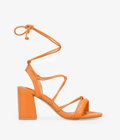 Bosanova Sandales À Talons | Chaussures De Fête | Sandales orange à cordes