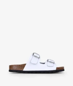 Bosanova Sandales Plates | Chaussures En Cuir | Sandales plates en cuir blanc