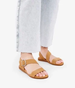 Bosanova Sandales Plates | Chaussures En Cuir | Sandales plates en cuir marron